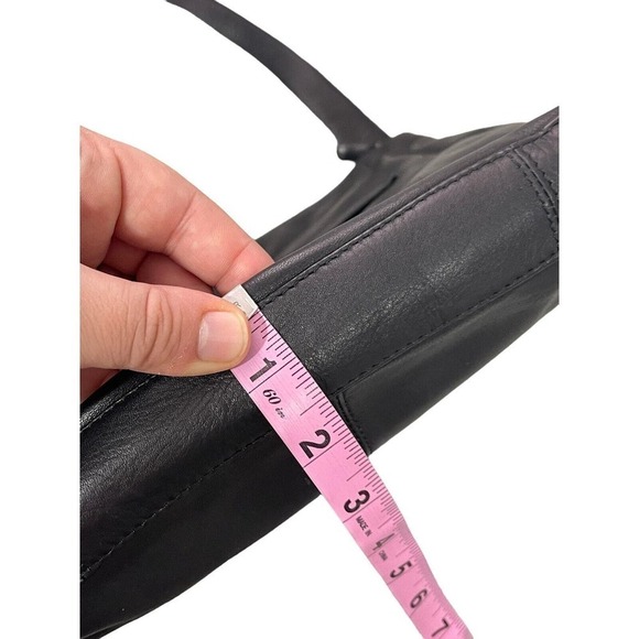 Derek Alexander Black Leather Adjustable Strap Crossbody Bag Medium - Picture 10 of 12